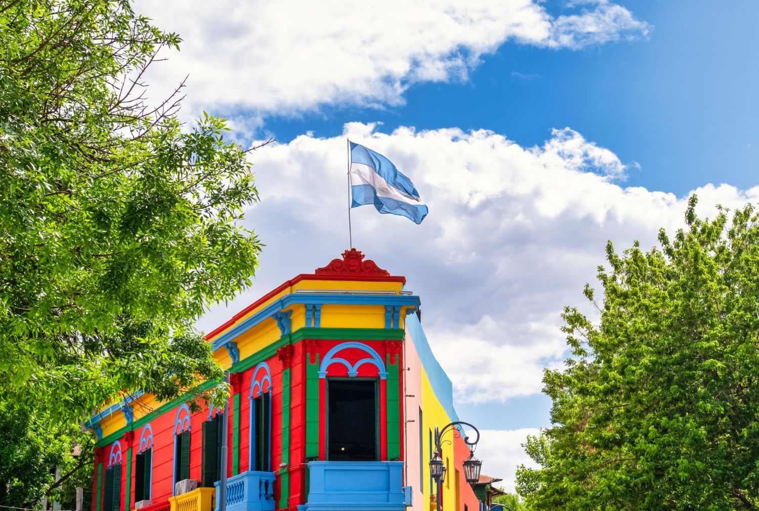 Argentina's flag in the La Boca neighborhood of Buenos Aires.